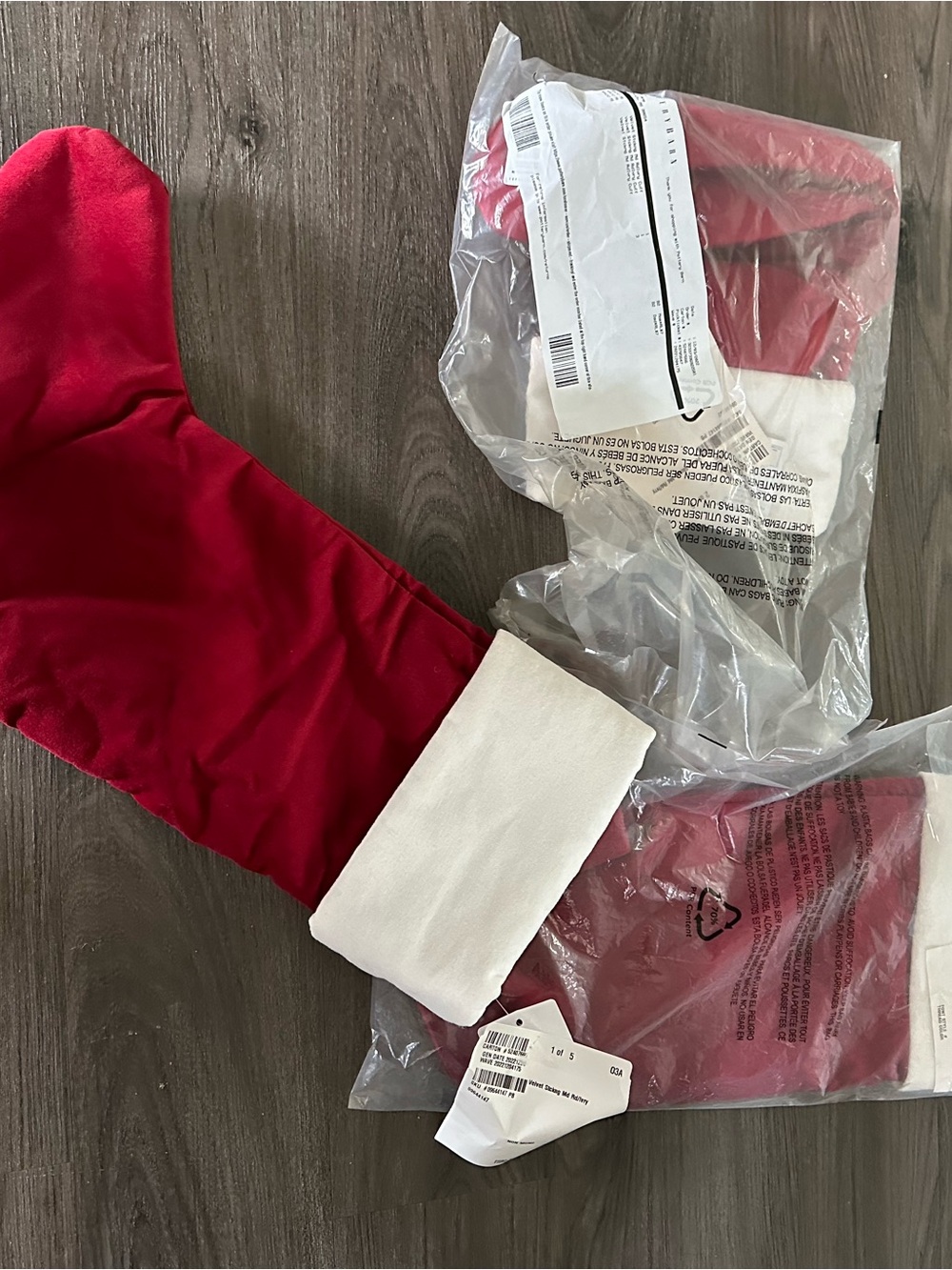 Pottery Barn Red and White Holiday Stockings (Set)